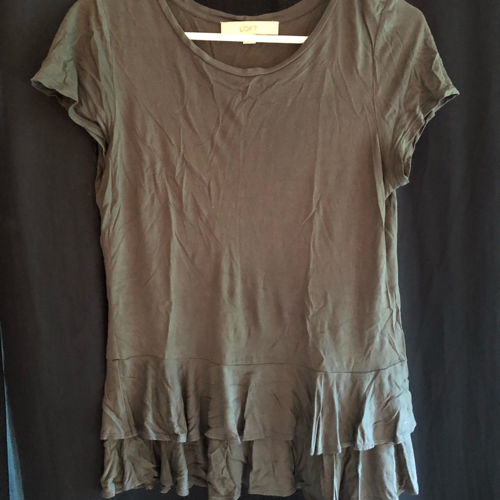 Loft ruffle bottom shirt